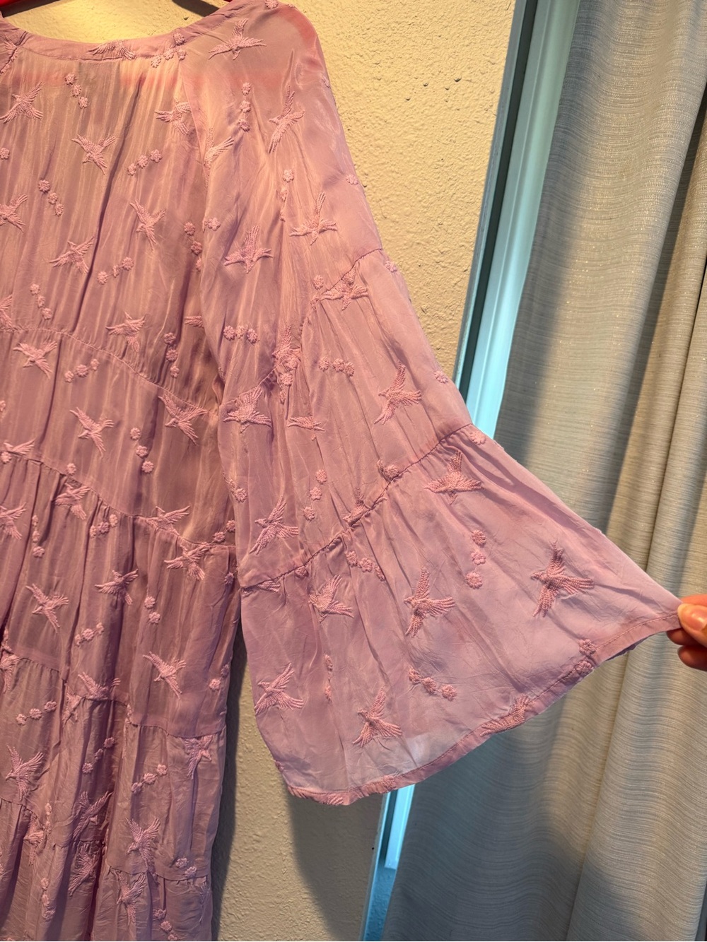 NWT Johnny Was Lavender Embroidered Button-Front Tunic Dress- XL - Picture 5 of 5